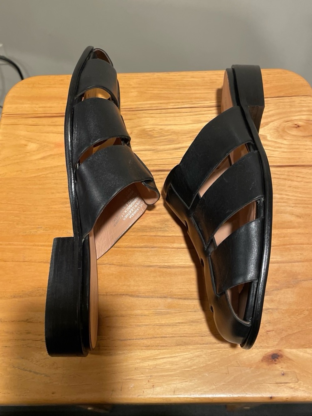 Madewll Leather Woven Sandals - Low Block Heel Size 7.5 B New - Picture 5 of 6